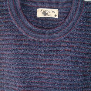Lungarno blue red stripe crewneck sweater Italy M